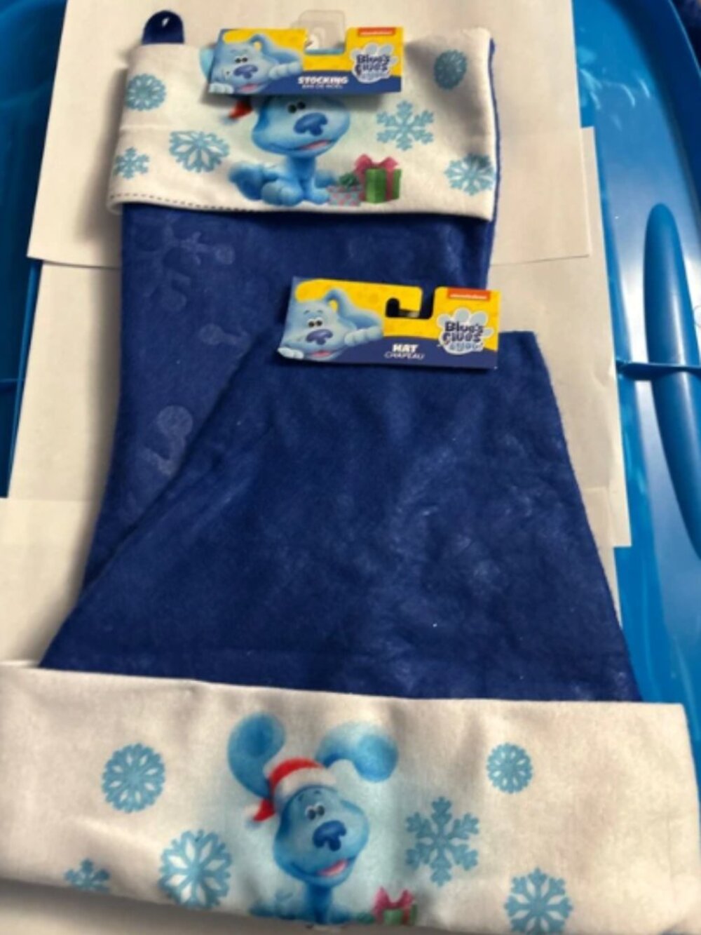 Bundle of 2 Blues Clues Licensed Character Felt Christmas Stockings & Hat NEW